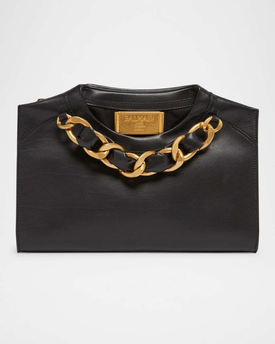 Crewneck T-Shirt Pouch Clutch Bag in Calfskin